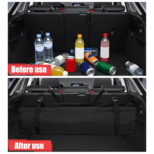 Car Trunk Organizer, Oxford Cloth Foldable Hanging Large Capcity Vehicle Backseat Cargo Storage Bag, Collapsible Automotive Trunk Organizer Bag, Universal for Truck SUV Van