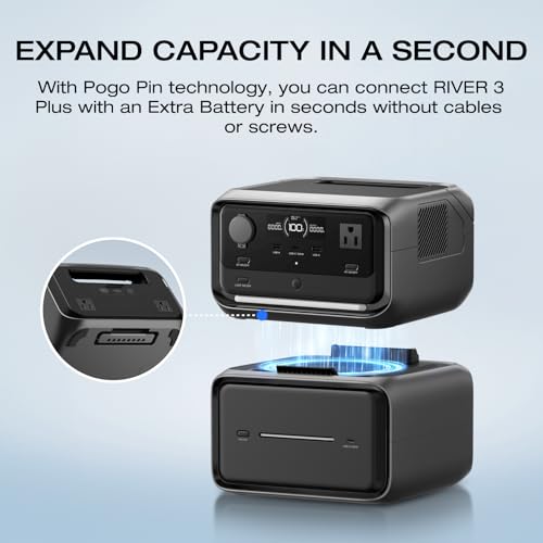 EF ECOFLOW River 3 Plus Portable Power Station Extra Battery EB600, 572Wh Expansion LiFePO4 (LFP) Battery with 10-Year Lifespan, Built-in 140W USB-C Port for Charging/Discharging, Use Independently - style: River 3 Plus EB600