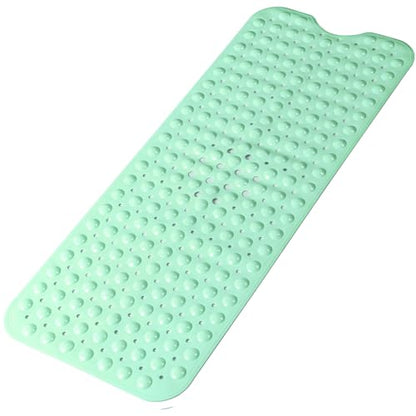 Bathtub and Shower Mats, Extra Long Non-Slip Bath Mat 39 x 16 Inch, Machine Washable Bath Tub Mat with Suction Cups & Drain Holes for Bathroom, Green - color: Green, size: 40" x 16" (Rectangular)