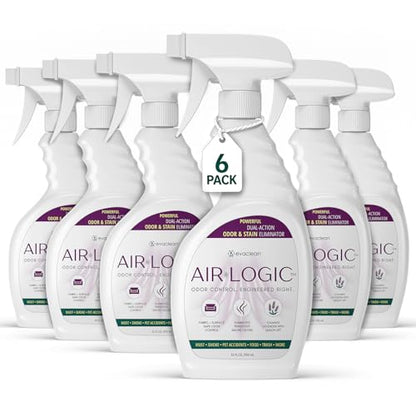 Dual-Action Odor Eliminator Spray 32 Fl Oz, Plant-Based Instant Knockdown & Enzymatic Deodorizer, Neutralizes 16 Odor Sources, Bleach-Free, Fabric & Surface Safe, Lavender Lemon, Pack of 6 - size: 32 Fl Oz (Pack of 6)