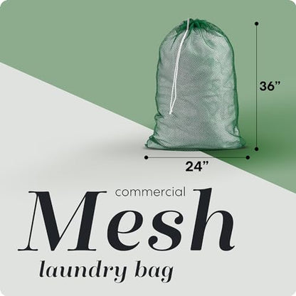 Handy Laundry Mesh XL Laundry Bags - Durable, Machine Washable with Secure Drawstring Closure - Perfect for College Dorms, Laundromats, Apartments (Green, Large 24" x 36") - color: Green