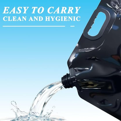 Collapsible Water Container 2 Pack 2 Gallon (8L Each), Foldable Water Storage Bags with Spigot, BPA Free Portable Water Tank for Camping, Emergency Supply, RV, Hiking (Black) - color: Black 2-Pack