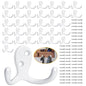Homanu 34 Pack Coat Hooks, Heavy Duty Double Prong Coat Hooks Wall Mounted with 68 Screws, No Rust White Metal Wall Hooks for Hanging Towel, Coat, Bag, Hat, Cup, Key - color: 34 Pcs White