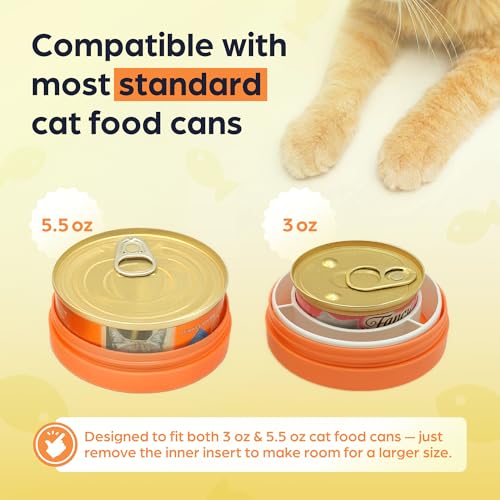 Canned Cat Food Storage Container Patent Pending Reusable Airtight Can Cover Pet Food Sealer - Keeps Cat Food Container Sealed and Fresh in the Fridge, Eliminates Odor (2 pack) - size: 2 Pack