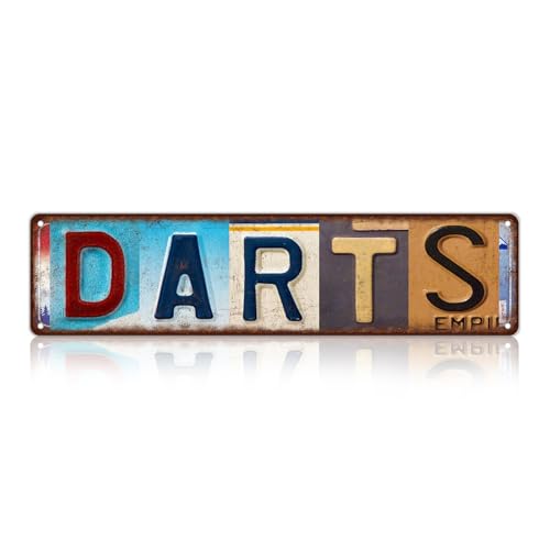 Vintage Sport Street Sign Darts Wall Decor Metal Tin Signs for Bar Home Bedroom Garage - color: St-I-05
