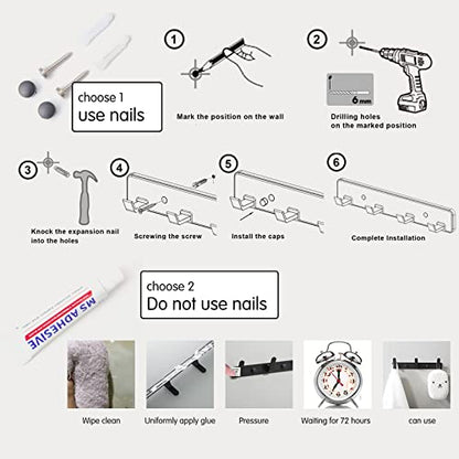 4 Hooks Matte White Bathroom Towel Hooks Mounted Wall Adhesive Heavy Duty Farmhouse Bath Coat Stick on Rack Hat Wall Hook Sticky White Kitchen Robe Rack Coat Hook White 4 Hooks Rack Towel for Bathroom - color: White, size: 13.19*1.18*1.38 inch（4hooks）
