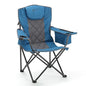 ARROWHEAD OUTDOOR Deluxe Folding Camp Chair – 550lb Capacity Heavy-Duty Quad Chair with Integrated Cooler, Headrest, and Dual Cup Holders. - color: Denim