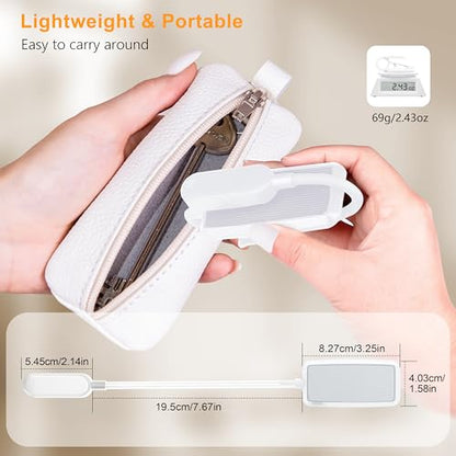 Gritin 16 LED Rechargeable Book Light for Reading in Bed- Eye Caring 3 Color Temperatures, Stepless Dimming Brightness, 80 Hrs Runtime, Lightweight Flexible Clip on Light for Book Lovers-White | Eye Caring 3 Color Temperatures, Stepless Dimming Brightness