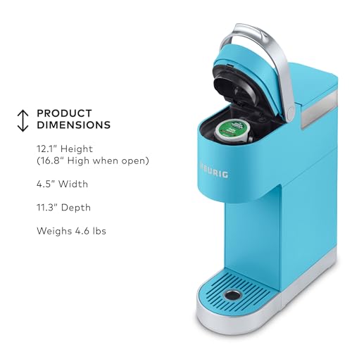 Keurig K-Mini Plus Single Serve K-Cup Pod Coffee Maker, with 6 to 12oz Brew Size, Stores up to 9 K-Cup Pods, Travel Mug Friendly, Cool Aqua - color: Cool Aqua