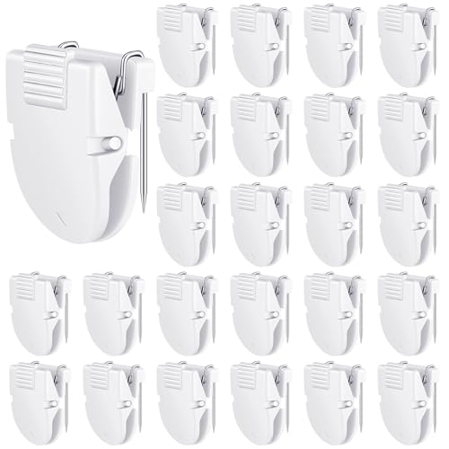 Feifeiya 25 Pcs Cubicle Clips Fabric Panel Cubicle Accessories Fabric Partition Panel Wall Clip Office Photos Wall for Notes Memos Standard Size, 40-Sheet Capacity (White) - color: White