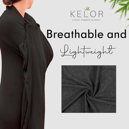 K E L O R Luxury Cooling Travel Blanket - Stretchy, Lightweight Soft & Breathable Shawl Wraps for Women - color: Grounded Gray, size: Double-Sided