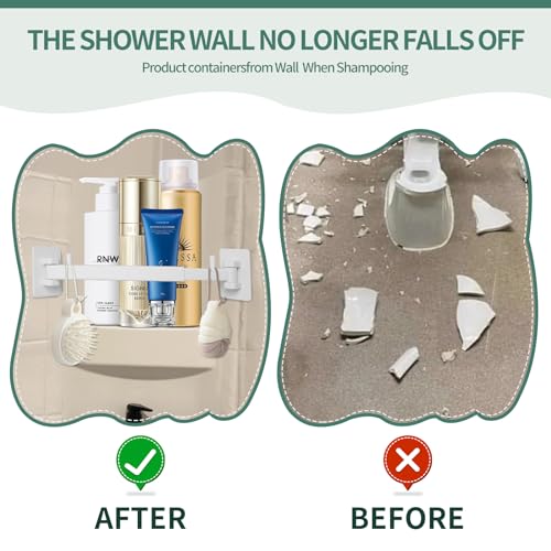 RV Shower Corner Storage Bar Kit - Adjustable Rod, White Base Frame for RV Bathroom Organization (2-Pack)