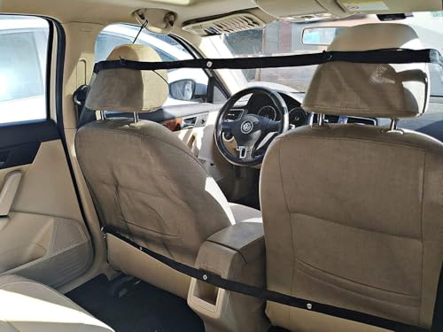 Dog Car Barrier Vehicle Pet Barrier Backseat Mesh Dog Car Divider Net with Adjusting Rope and Hook Suitable for SUV Pickup and Small Car (43in x 23.6in) - size: 43 x 23.6 Inch