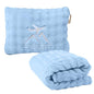 Travel Blanket and Pillow-2-in-1, Ultra-Soft&Compact, One-Piece Airplane Blanket with Hand Luggage Belt and Backpack Clip,Travelers Accessories Gifts, 61x43 Inches (Blue) - color: Blue