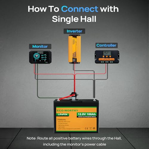 ECO-WORTHY Hall Sensor AC to DC Transmitter, Input 300A Additional Accessories for Battery Monitor - size: Hall Sensor