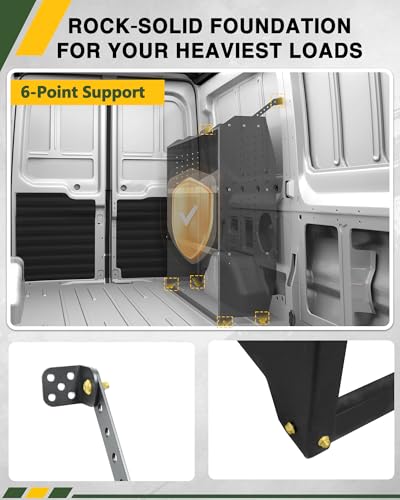 52" W x 46" H x 13" D Cargo Van Shelving Storage System Fit for Ford Transit, GMC Savana, Chevy Express, Nissan NV, Ram Promaster, Mercedes-Benz Sprinter and Metris
