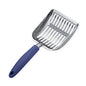 WePet Cat Litter Scoop, Aluminum Alloy Sifter, Kitty Metal Scooper, Deep Shovel, Long Handle, Poop Sifting, Kitten Pooper Lifter, Durable, Heavy Duty, for Litter Box - color: POLISHED Aluminum \ #01 Blue Handle, size: Small