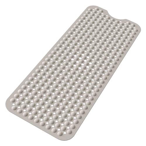 Sheepping Baby Bath Mat Non Slip Extra Long Bathtub Mat for Kids 40 X 16 Inch - Eco Friendly Bath Tub Mat with 310 Big Suction Cups,Machine Washable Shower Mat (Khaki) - color: Khaki