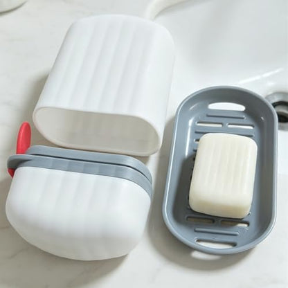 Travel Soap Case and Toothbrush Travel Case Portable Soap Holder Toothbrush Holder with Cover Leakproof Soap Container for Trip Bathroom Camping Gym Outdoor (Blue) - color: Blue