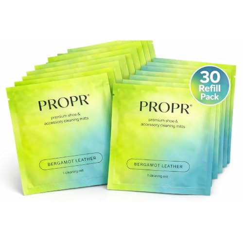 PROPR Premium Double Sided Shoe Cleaning Mitt – Individually Wrapped Travel Shoe Cleaner for Sneakers, Handbags & Leather - style: Refill Pack