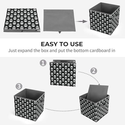 Skull Pattern Foldable Storage Box with Handle Organizer Containers for Home Office Clothes Office Supplies - color: style-5-1