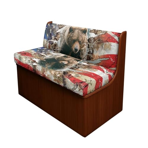 Branch Bear RV Dinette Cushions Replacement Covers, RV Stretch Sofa Seat Slipcovers Dinette Booth Set for Travel Trailer Couch - color: Branch Bear