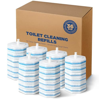 36 Count Toilet Wand Refills For Clorox Toilet Wand, 5X Cleaning Power Toilets Bowl Cleaners With Exclusive Formula, High-Density Disposable Toilets Brush Scrubber - No Falling Apart, Fresh Fragrance