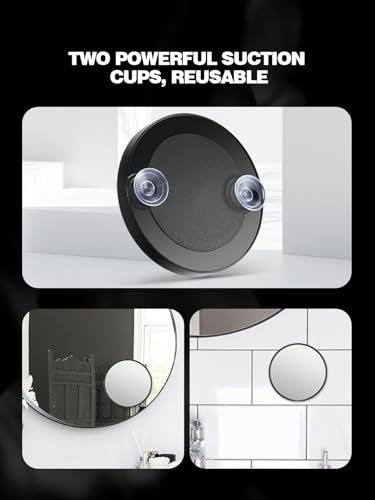Macaki 20X Magnifying Mirror with 2 Suction Cups, 3.5 inches Magnified Makeup Mirror and Slant Tweezers,Black,1PC - color: Black-20x