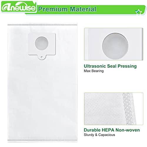 Anewise Type Q/C Canister Vacuum Bags 53292 for Kenmore 600 Series 81214 81614 BC4039 400 Series BC3006 81414 200 Series 81214 BC4002 700 Series 81714 BC3005 Bagged Canister Vacuum Cleaner, 6 Pack - style: 53292-6P