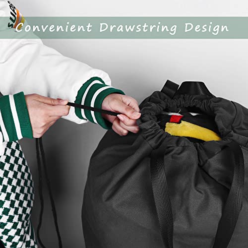 Cotton Canvas Laundry Bag with Handles & Drawstring Straps, Heavy Duty Extra Large Laundry Bags for Laundromat and Household, 25.5x34 Inch, Black - color: Black