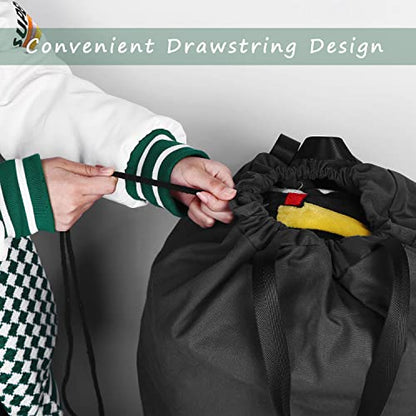 Cotton Canvas Laundry Bag with Handles & Drawstring Straps, Heavy Duty Extra Large Laundry Bags for Laundromat and Household, 25.5x34 Inch, Black - color: Black