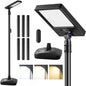 102" Solar Outdoor Street Lights with Pole & Remote, Removable IP65 Waterproof LED Solar Flood Motion Post Light, Dusk to Dawn Solar Floor Lamp for House, Yard, Garden, Patio, Lawn, Garage, Driveway - size: 102'' Height with water filled base