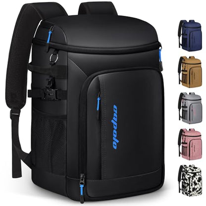 Capolo 36/45 Cans Cooler Backpack Insulated Waterproof for Women Men Lunch Backpack Coolers Leak Proof Soft Cooler Bags - color: Deep Black Leather, size: 45 Cans