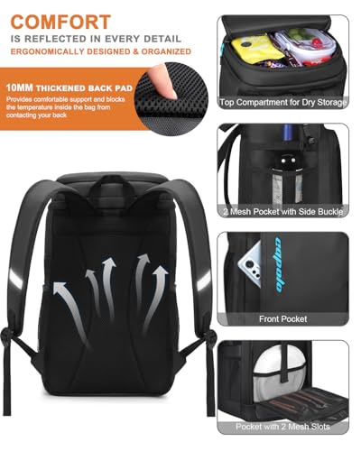 Capolo 36/45 Cans Cooler Backpack Insulated Waterproof for Women Men Lunch Backpack Coolers Leak Proof Soft Cooler Bags - color: Deep Black Leather, size: 36 Cans