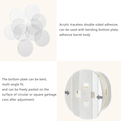 2 Pack Trash Bags Tuck Buckle Cinch Non-Slip Rotating Tightening Clips Instead of Elastic Bands Bag Liner Wrap Holder for Gabage Can Cylinder Waste Bin Kitchen Office Bedroom Bathroom