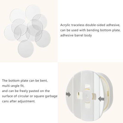 2 Pack Trash Bags Tuck Buckle Cinch Non-Slip Rotating Tightening Clips Instead of Elastic Bands Bag Liner Wrap Holder for Gabage Can Cylinder Waste Bin Kitchen Office Bedroom Bathroom