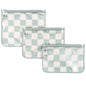 Tiny Twinkle Diaper Bag Organizing Pouches|3 Pack Mess-Proof Clear Front Travel Organizer Bags&TSA Approved Toiletry Bag Set for Baby and Mom Essentials - color: Sage Checkers