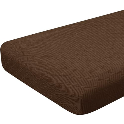 ZNSAYOTX Stretch Cushion Covers Sofa Cushion Couch Seat Covers Slipcovers Soft Replacement Unique Pattern Furniture Protector with Elastic Bottom (Coffee, 1 Pc 3-Seat Cushion Cover) - color: Coffee, size: 1 Cushion Sofa