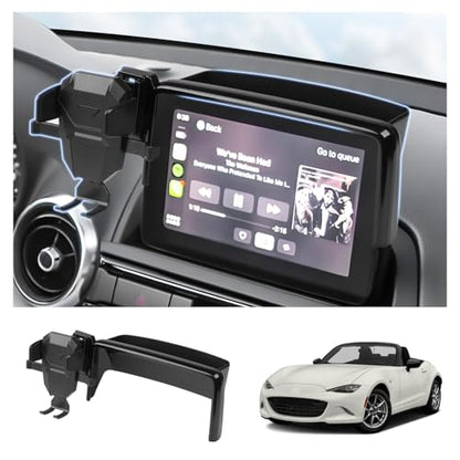 FIILINES Phone Holder for Mazda MX-5 Miata 2016-2023/CX-3 2016-2021/Mazda 3 2014-2016 (Fit 7" Screen), Phone Mount with Dash Organizer for CX3 Accessories, 360 Degree Rotation Dash Mount - size: For MX5 2016-2023