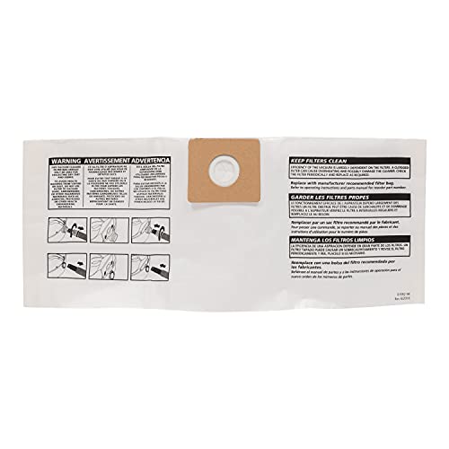 Shop-Vac 9066900 Disposable Filter Bags, Fits 3 Gallon Tanks, Ideal for Dry Pickup, Non-Hazardous Materials, Compatible With Shop-Vac 3 Gallon Models, (3-Pack) - size: 3 Count (Pack of 1)