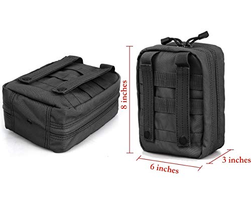 Carlebben EMT Pouch MOLLE Ifak Pouch Tactical MOLLE Medical First Aid Kit Utility Pouch - color: Black