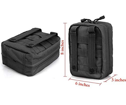 Carlebben EMT Pouch MOLLE Ifak Pouch Tactical MOLLE Medical First Aid Kit Utility Pouch - color: Black