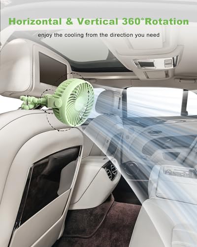 Coohea Stroller Fan Clip on for Baby, 4000mAh Rechargeable Battery Operated, Flexible Tripod, 3 Wind Speed, 360° Rotatable, Small Portable Fan for Car Seat Crib Golf Cart Beach Travel, Green - color: Green