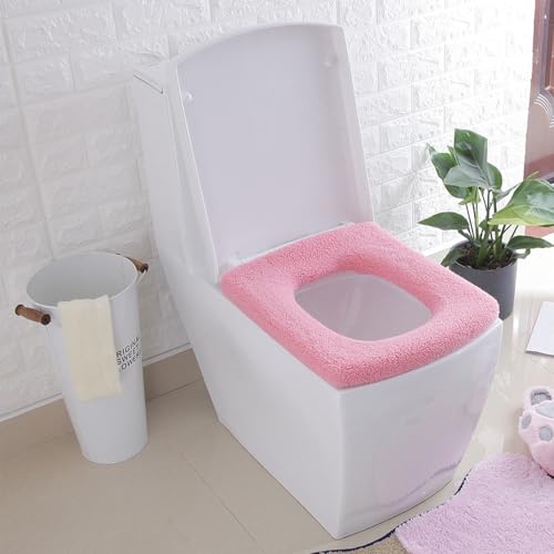 3 Pack Thickened Toilet Seat Cover Pads - Soft, Stretchable, Washable, Warm, Comfortable Bathroom Toilet Seat Covers for Round & Elongated 14x18” Toilets, Non-Slip, Durable - color: 3color-xl
