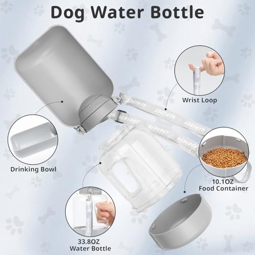 Portable Dog Water Bottle, Leak-Proof Travel Bowl for Large Dogs, Foldable Pet Water Dispenser for Hiking, Camping, Walking Essentials - size: 1000 ML