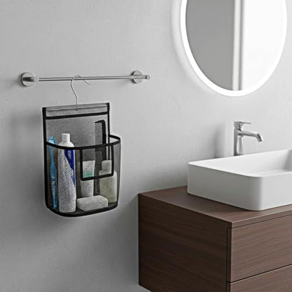 Mesh Shower Caddy Hanging, PVC Bathroom Storage Bag with Hooks for College Dorm, Gym, Swimming, RV and Travel