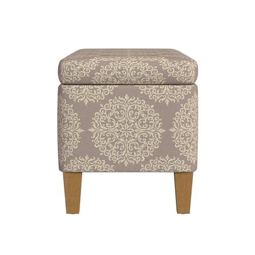 HomePop Drake 36" Storage Bench - Brown Medallion - color: Brown Medallion