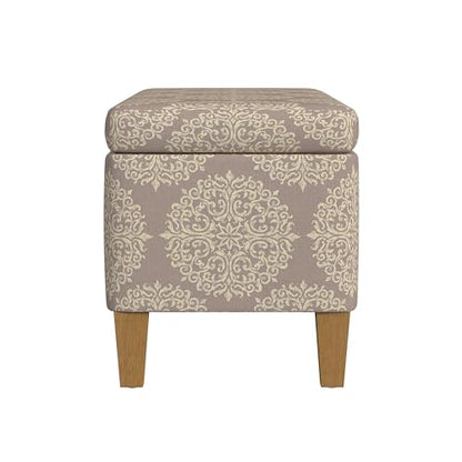 HomePop Drake 36" Storage Bench - Brown Medallion - color: Brown Medallion