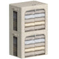 FHSQX 2 Pack Clothes Storage Bins with Metal Frame Beige, 15.7x11.8x9.8 Inch - color: Beige, size: 15.7x 11.8x 9.8Inch