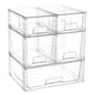 Vtopmart Clear Stackable Storage Drawers Set of 5, Easily Assemble Acrylic Bathroom Undersink Organizers,Plastic Storage Bins for Closet,Cabinet,Pantry,Medicine Organization - style: 1 Wide+2 Medium+2 Small
